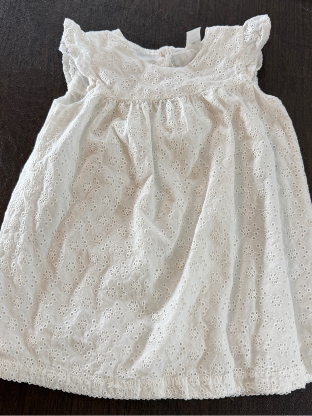 Nordstrom Baby White Eyelet Baby Shirt Dress Sz 18 M
